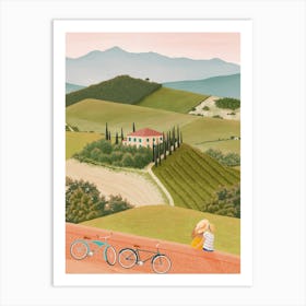 Tuscany Countryside Illustration Art Print