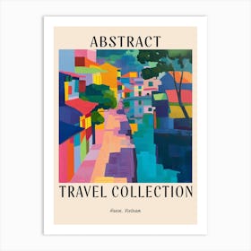 Abstract Travel Collection Poster Hanoi Vietnam 3 Art Print