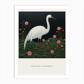 Ohara Koson Inspired Bird Painting Greater Flamingo 3 Poster Art Print