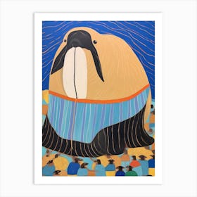 Maximalist Animal Painting Walrus Art Print