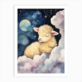 Baby Duckling 3 Sleeping In The Clouds Art Print