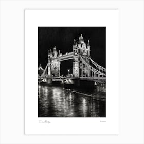Tower Bridge London Pencil Sketch 3 Art Print