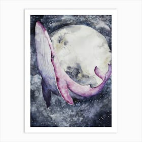 Pink Whale Art Print