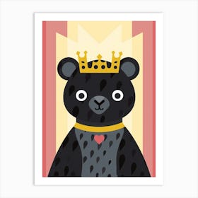 Little Black Panther 2 Wearing A Crown Art Print