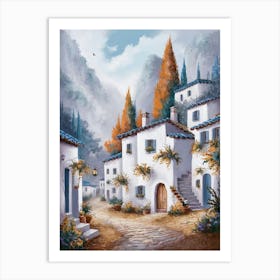 Village In The Mountains 3 Art Print