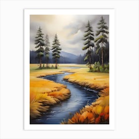 Autumn River . Art Print