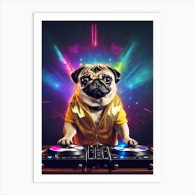 Disco Pug 4 Art Print