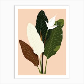 Tropical Leaves And Flowers 4 Art Print