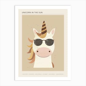 Unicorn With Sunglasses Muted Pastel 4 Poster Art Print