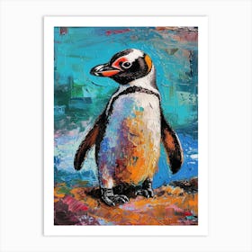 African Penguin King George Island Oil Painting 4 Art Print