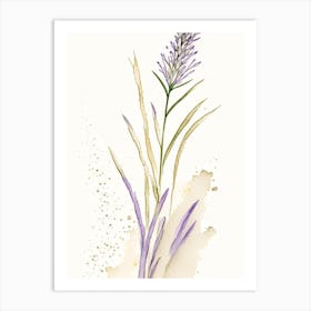 Psyllium Herb Minimalist Watercolour 2 Art Print