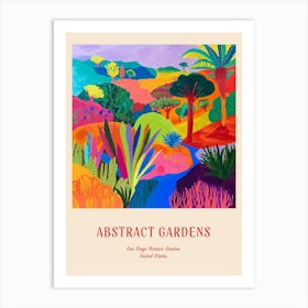 Colourful Gardens San Diego Botanic Garden Usa 1 Red Poster Art Print