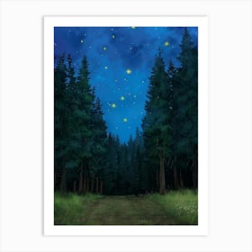 Night In The Forest 4 Art Print