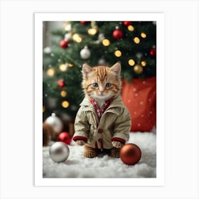 Christmas Kitten 2 Art Print