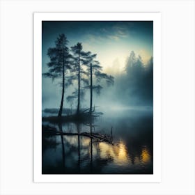 Misty Lake 3 Art Print