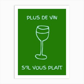 Wine Glass Kitchen Poster Bright Green Art Print