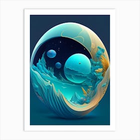 Aquarius Comic Space Space Art Print