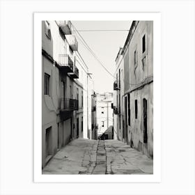 Lisbon, Portugal, Black And White Photography 2 Art Print