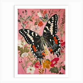 Floral Animal Painting Butterfly 4 Art Print
