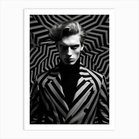 Black And White Striped Man 1 Art Print