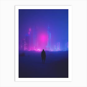 Desert Cyberpunk City | The Art of Solitude Art Print