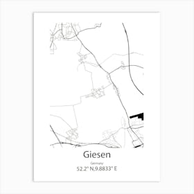 Giesen,Germany Minimalist Map Art Print