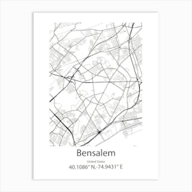 Bensalem,United States Minimalist Map 1 Art Print