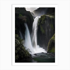 Kaihūrāngu Falls, New Zealand Realistic Photograph (3) Art Print