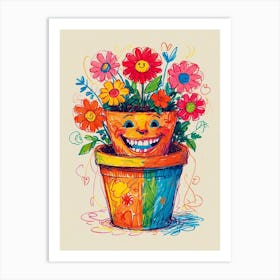 Smiley Flower Pot Art Print