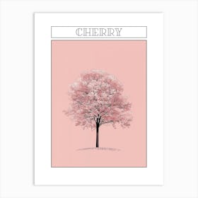 Cherry Tree Minimalistic Drawing 1 Poster Art Print