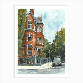 Kensington And Chelsea London Borough   Street Watercolour 7 Art Print