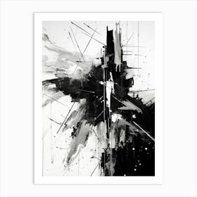 Space Abstract Black And White 3 Art Print