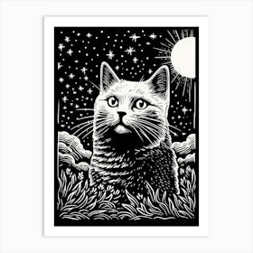 Galactic Furball, Psychedelic Cats series Art Print