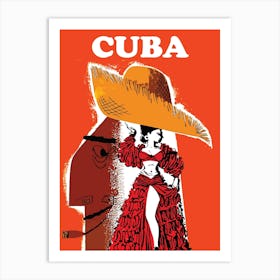 Cuba, Dancing Under The Big Hat Art Print