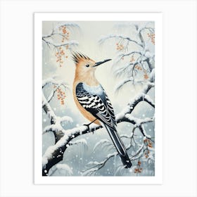 Winter Bird Painting Hoopoe 3 Art Print