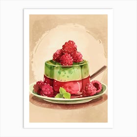 Rasperry & Green Jelly Dessert Art Print
