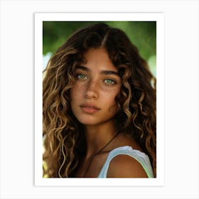 Girl With Curly Hair 1 Art Print