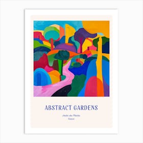 Colourful Gardens Jardin Des Plantes France 2 Blue Poster Art Print