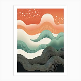 Abstract Mirage; Vintage Risograph Illusions Art Print