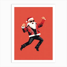 Santa Claus Dancing 14 Art Print