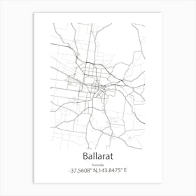 Ballarat,Australia Minimalist Map Art Print