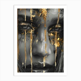 Gold Face 3 Art Print