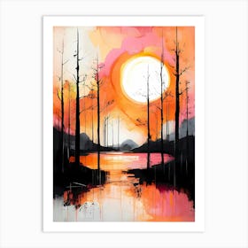 Sunset In The Woods 10 Art Print