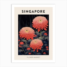 Singapore Botanical Flower Market Poster Art Print