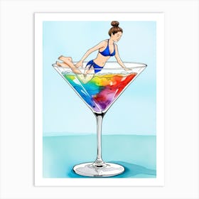 Rainbow Martini Art Print