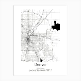 Denver,United States Minimalist Map Art Print