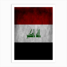 Iraq Flag Texture Art Print