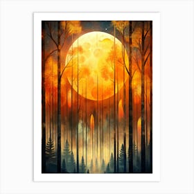 Full Moon In The Forest 4 Art Print