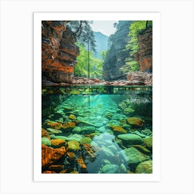 Clear Water In A Canyon Art Print