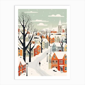 Retro Winter Illustration Southampton United Kingdom Art Print